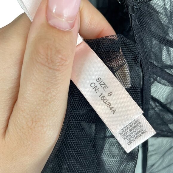 Agent Provocateur Skylee Mesh Ruffle Short Dressing Gown Black Size 8 - Picture 6 of 16